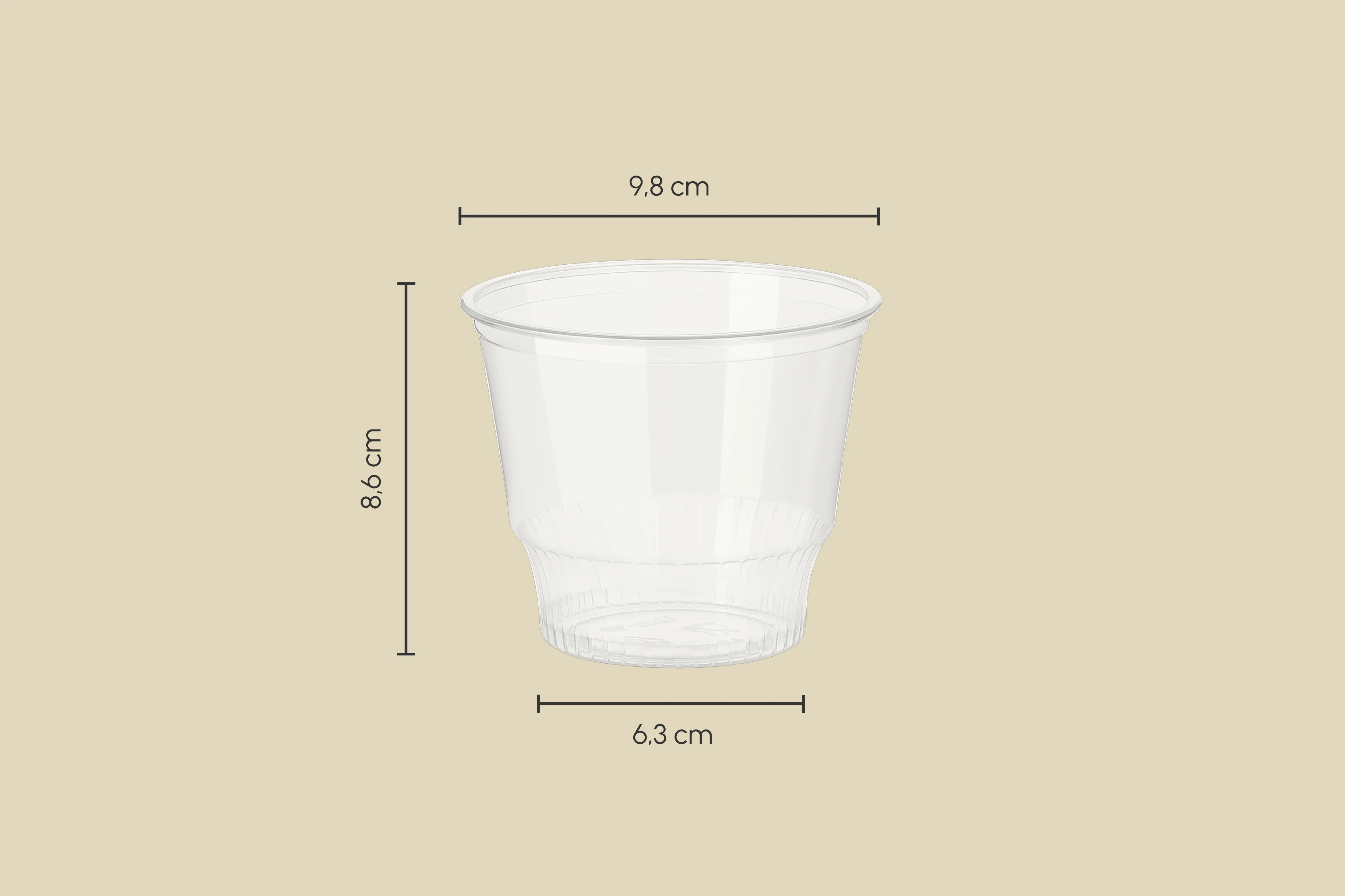 PET-Eisbecher, Tulpen-Form, transparent, 360 ml, Ø oben 9,8 x Ø unten 6,3 x Höhe 8,6 cm (1.000er Karton)